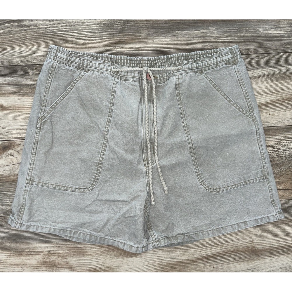 Weekender Travel Clothing Mens Beige Cotton Canvas Pull On Shorts Size 42